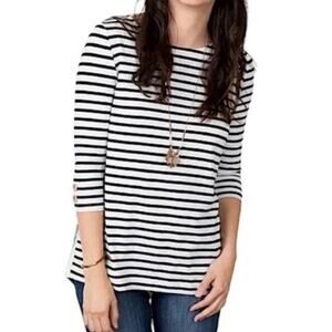 Matilda Jane Joanna Gaines Harvest‎ Days Striped Floral 3/4 Sleeve Blouse Size M